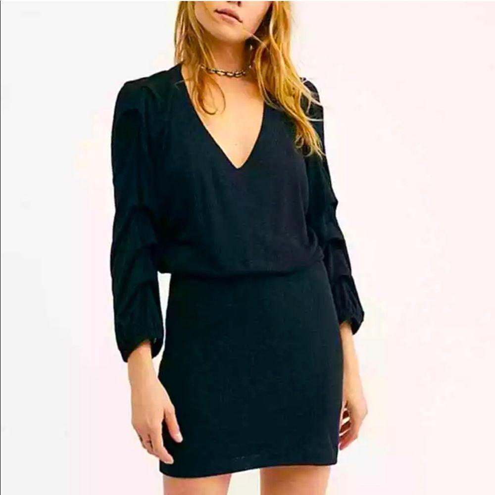 Free People Beach Bambi V neck Ribbed Dress size XS